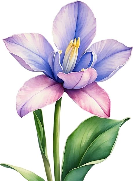 Premium PSD Watercolor Painting Of A Water Hyacinth Flower