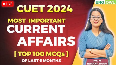 CUET 2024 Most Important Current Affairs Top 100 MCQs Of Last 6