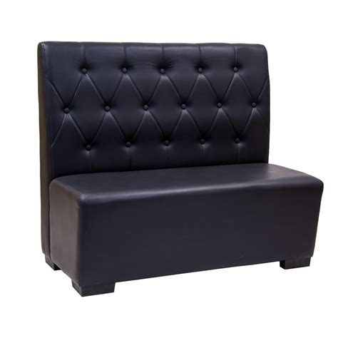 42h Button Tufted Back Upholstered Single Booth In Black Restaurant