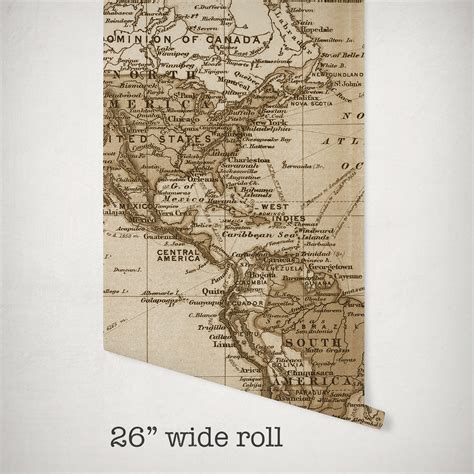 Vintage World Atlas Map Wall Mural Fabric Decal