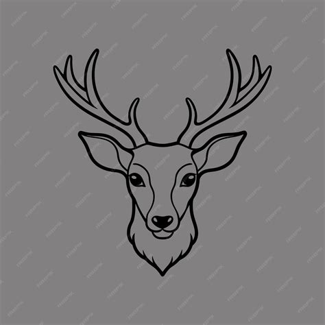 Premium Vector Deer Head Vector Isolated Hunting Logo Reindeer Head