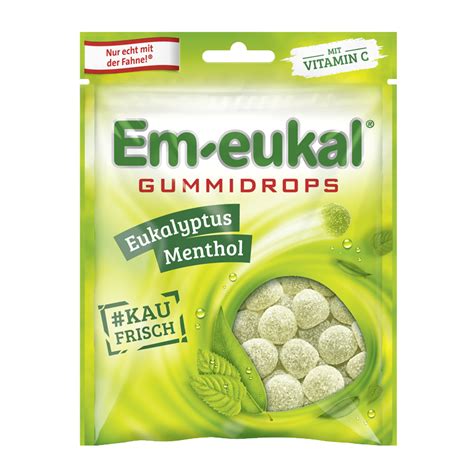 Em Eukal Gummidrops Eukalyptus Menthol Zuckerhaltig 90 G Em Eukal