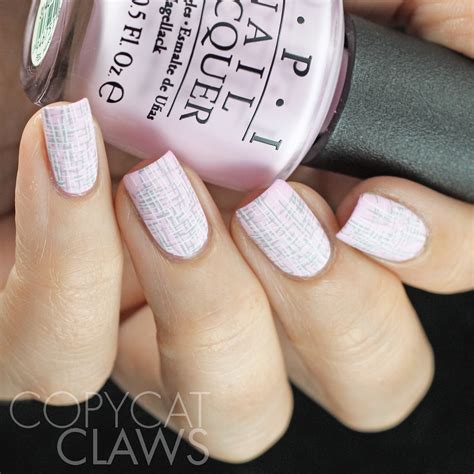 Copycat Claws Pale Pink Tweed Nail Stamping