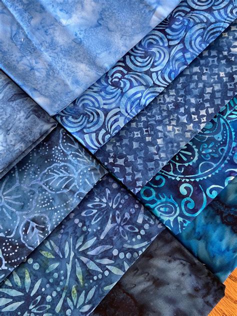 Batik Fabric Bundle With Hoffman And Moda Batiks Blues Etsy