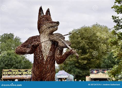 A Wicker Fox Playing a Violin at the 2023 Cambridge Folk Festival ...