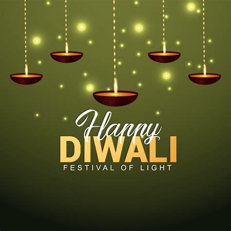 Indian Festival Of Happy Diwali Greeting Card With Creative Background