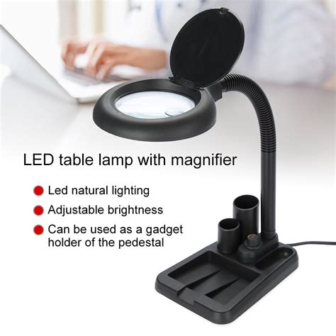 WALFRONT Magnifying Glass Table Lamp With 5X 10X Magnifier With 36 LED ...