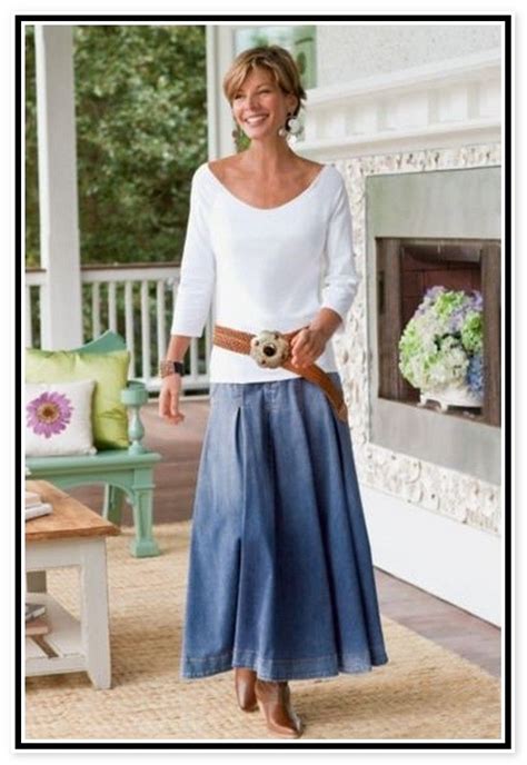 Denim Skirts For Women Over 50 Fashion Outfit Fashion Trends