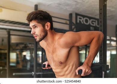 Naked Model Doing Exercises Gym Looking Stock Photo Shutterstock