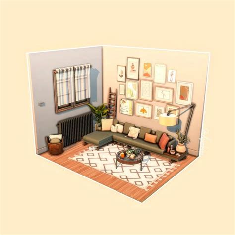 Cosy Eclectic Living Space For Sims 4