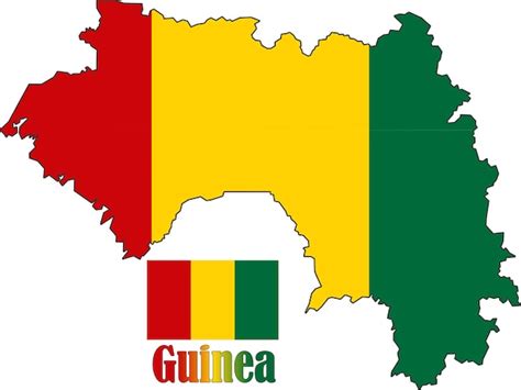 Premium Vector Guinea Map And Flag