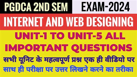 All Important Questions Internet And Web Designing Pgdca Nd Sem