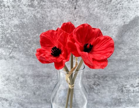 Real Touch Poppy Stems Etsy