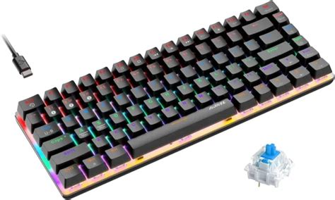 80% PERCENT GAMING Mechanical Keyboard Rainbow Backlit Rechargeable for ...