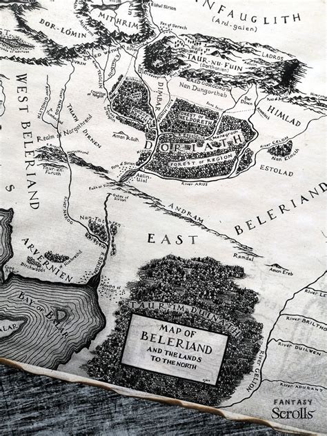 Middle Earth First Age Map Map Of Beleriand And The Lands To Etsy