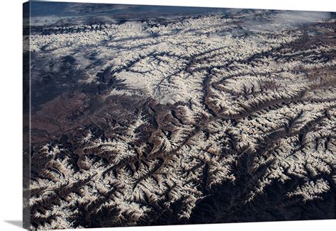 Satellite view of mountain range, The Himalayas, Punjab, Pakistan Wall Art, Canvas Prints ...