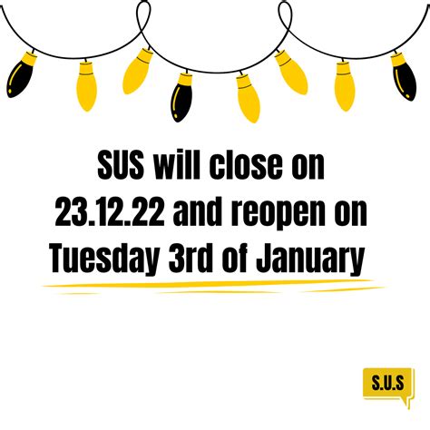 Sus Christmas Opening Times Speak Up Space