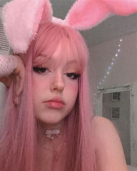 Kawaii Pink Bunny Girl Girl With Pink Hair Pastel Pink Hair Girl Hair