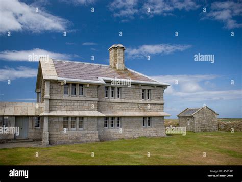 Accommodation on Lundy Island The Old light Stock Photo - Alamy