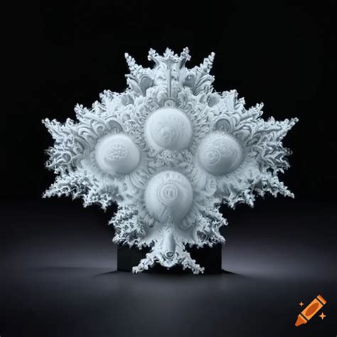 Intricately Detailed White Marble Fractal Sculpture On Craiyon