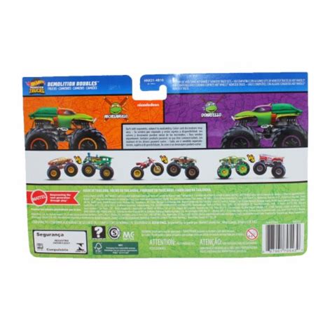 Hot Wheels Monster Trucks Scale Demolition Doubles Michelangelo Vs Donatello Kroger
