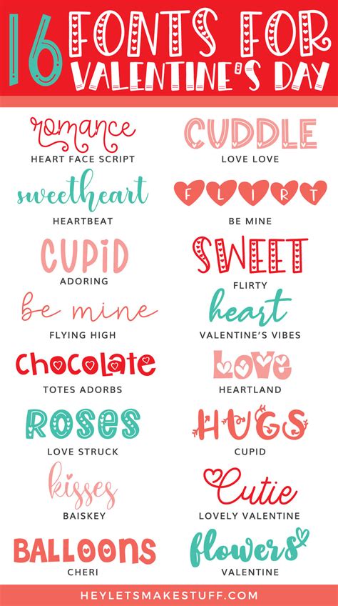 The Best Valentine's Day Fonts for Crafting and Design