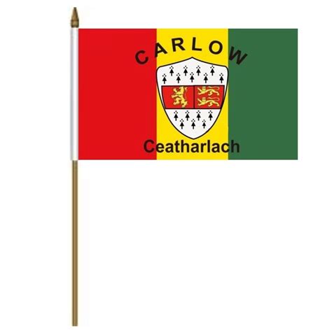 County Carlow Stick Flag Ireland County Crest Flag