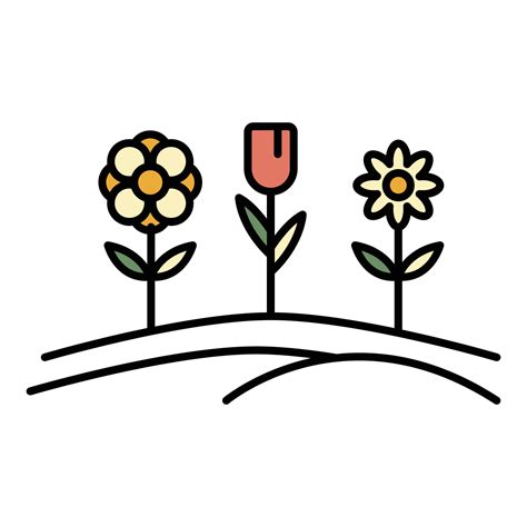 Pension Flower Garden Icon Color Outline Vector 15913225 Vector Art At