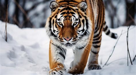 Premium AI Image | a tiger cub in the snow