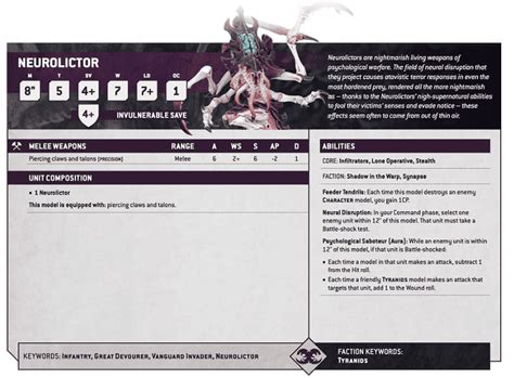 GW Reveals Tyranids Lictors 10th Edition 40k Rules