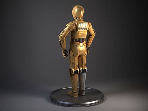 C3PO Star Wars Droid Robot 3D Model Max Obj 3ds Fbx C4d Lwo Lw