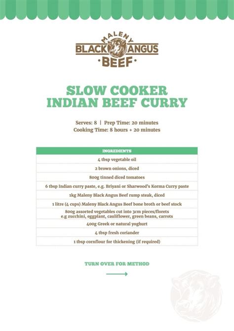 Slow Cooked Indian Beef Curry Maleny Black Angus Beef