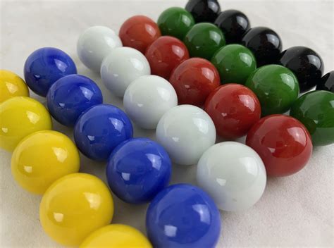 30 Solid Color Replacement Small Glass Marbles Dirty Marbles