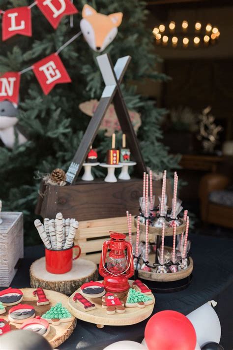 Camping Inspired Sweet Table From A Rustic Camping Birthday Party On