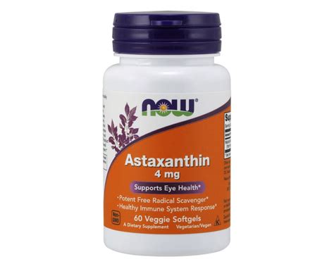 Astaxanthin 4 Mg 60 Veggie Softgels Now Foods PL Suplementos