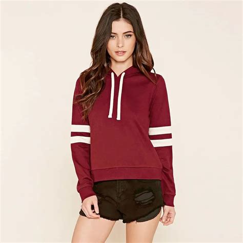 New College Wind Women Hoodies Fashion Striped Sweatshirts Casual