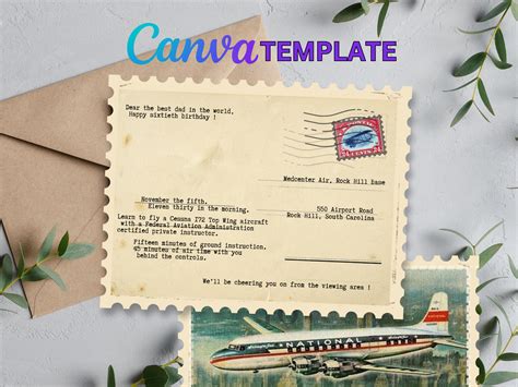 Vintage Postcard Canva Template, Postcard Template, Editable Postcard ...