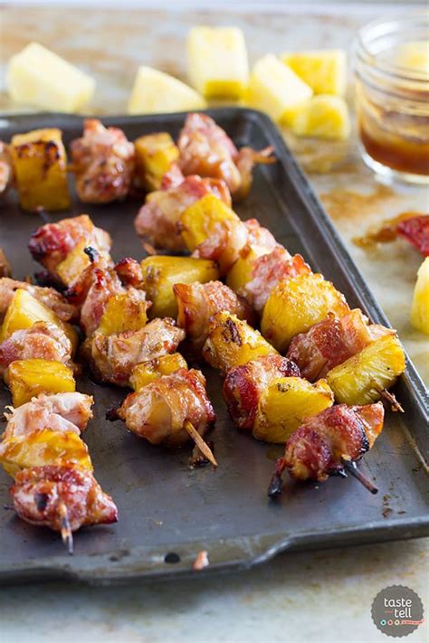 Bacon Wrapped Teriyaki Chicken Skewers Taste And Tell