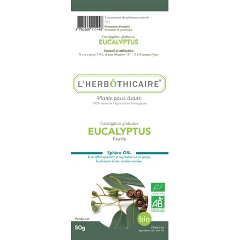 TISANE BIO L HERBOTHICAIRE EUCALYPTUS 50G