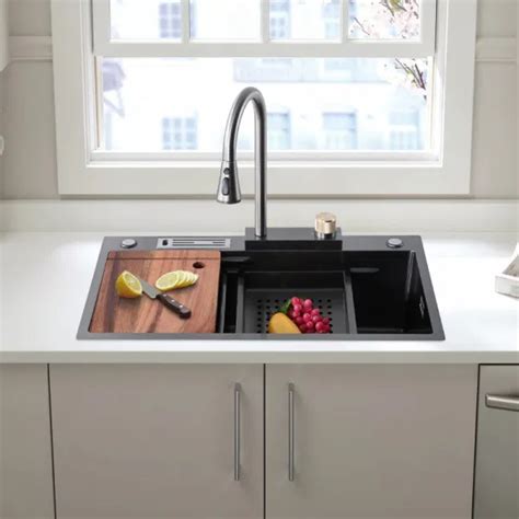 Dropship Kitchen Sink Flying Rain Waterfall Kitchen Sink Set 30 X 18