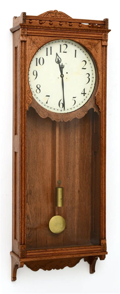 Lot American Oak Wall Regulator Clock