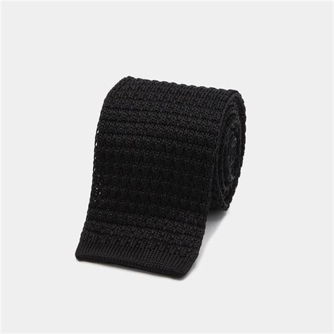 Enzo Custom Black Silk Knit Tie