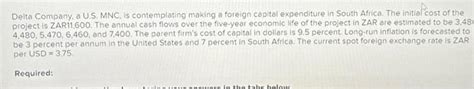 Delta Company A U S Mnc Is Contemplating Making A Chegg