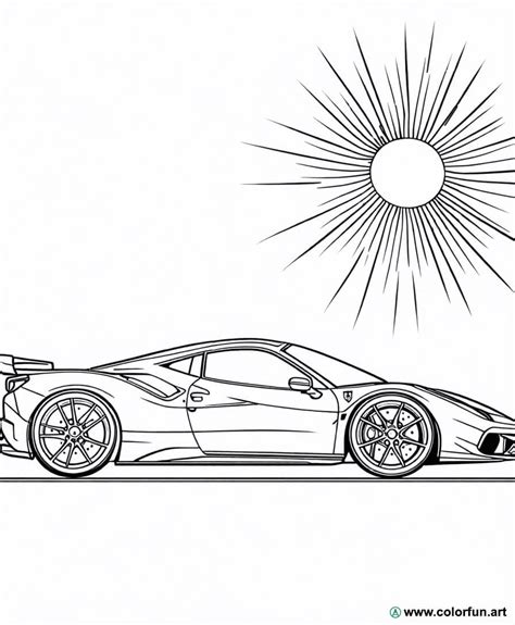 Coloriage de la Ferrari F1 à Télécharger ou à Imprimer gratuitement