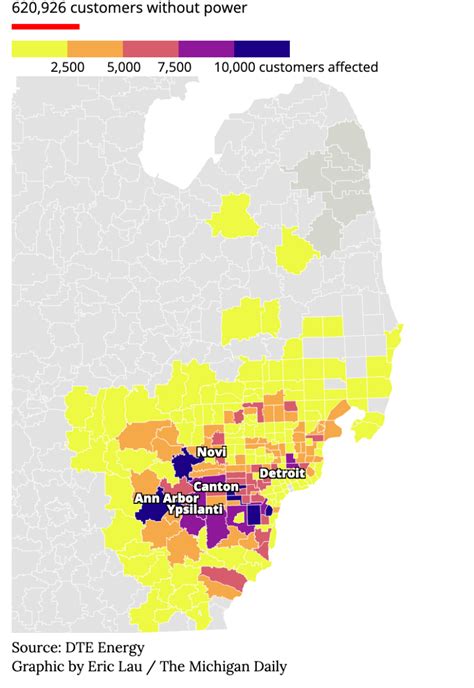 Map: DTE Outage Map by ZIP Code February 2023 | DETROITography