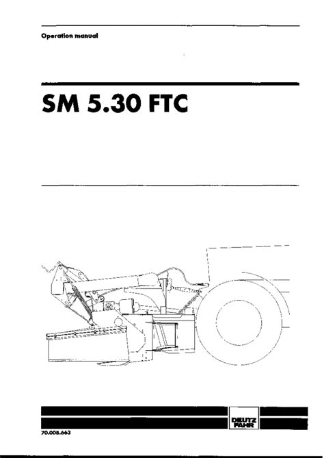 Deutz Fahr Sm 5 30 Ftc Mower 1998 Operation Maintenance Manual Pdf Download Service Manual