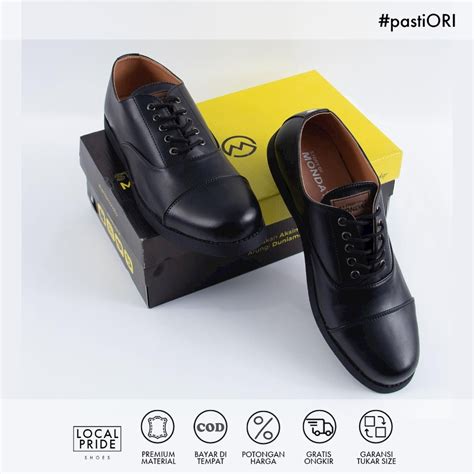 Jual Bisa Cod Oxford Full Black Sepatu Pantofel Hitam Pria Kulit