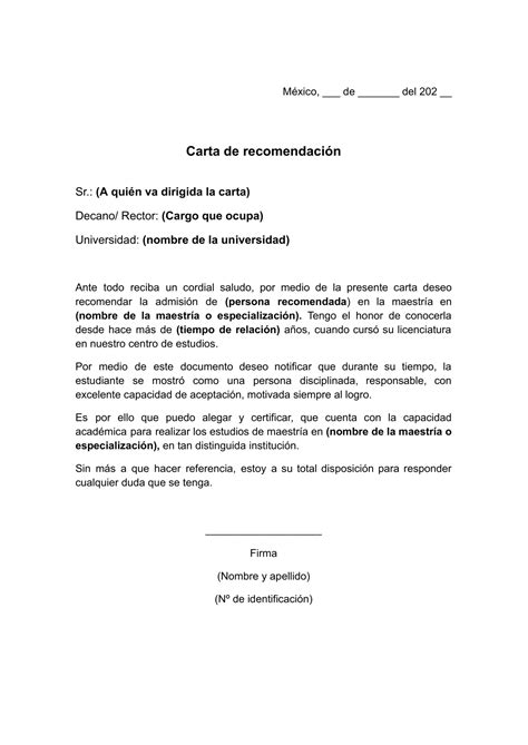 ᐅ Carta de recomendación académica para maestría Ejemplos