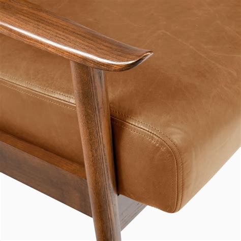 Mid Century Leather Show Wood Chair West Elm