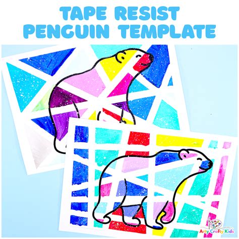 Resist Art Polar Bear Template Arty Crafty Kids